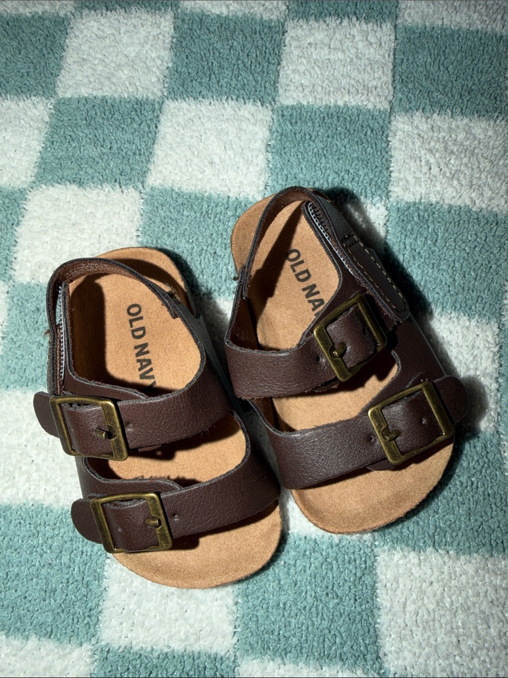 Old Navy Dark Brown Toddler Double-Buckle Sandals Size 3-6M